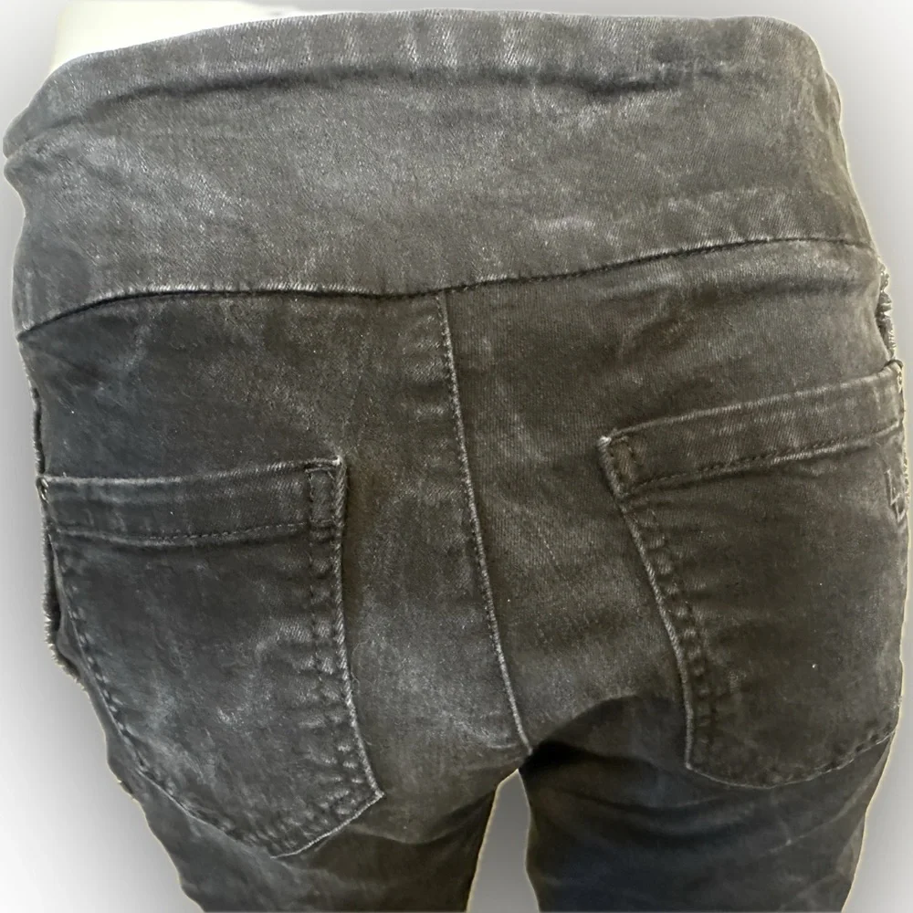 Lisette L Montreal Skinny Ankle Pull On Jeans With Side Ribbon Distressed‎ Style